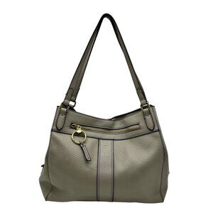 Liz Claiborne Light Grey Leather Shoulder Bag
